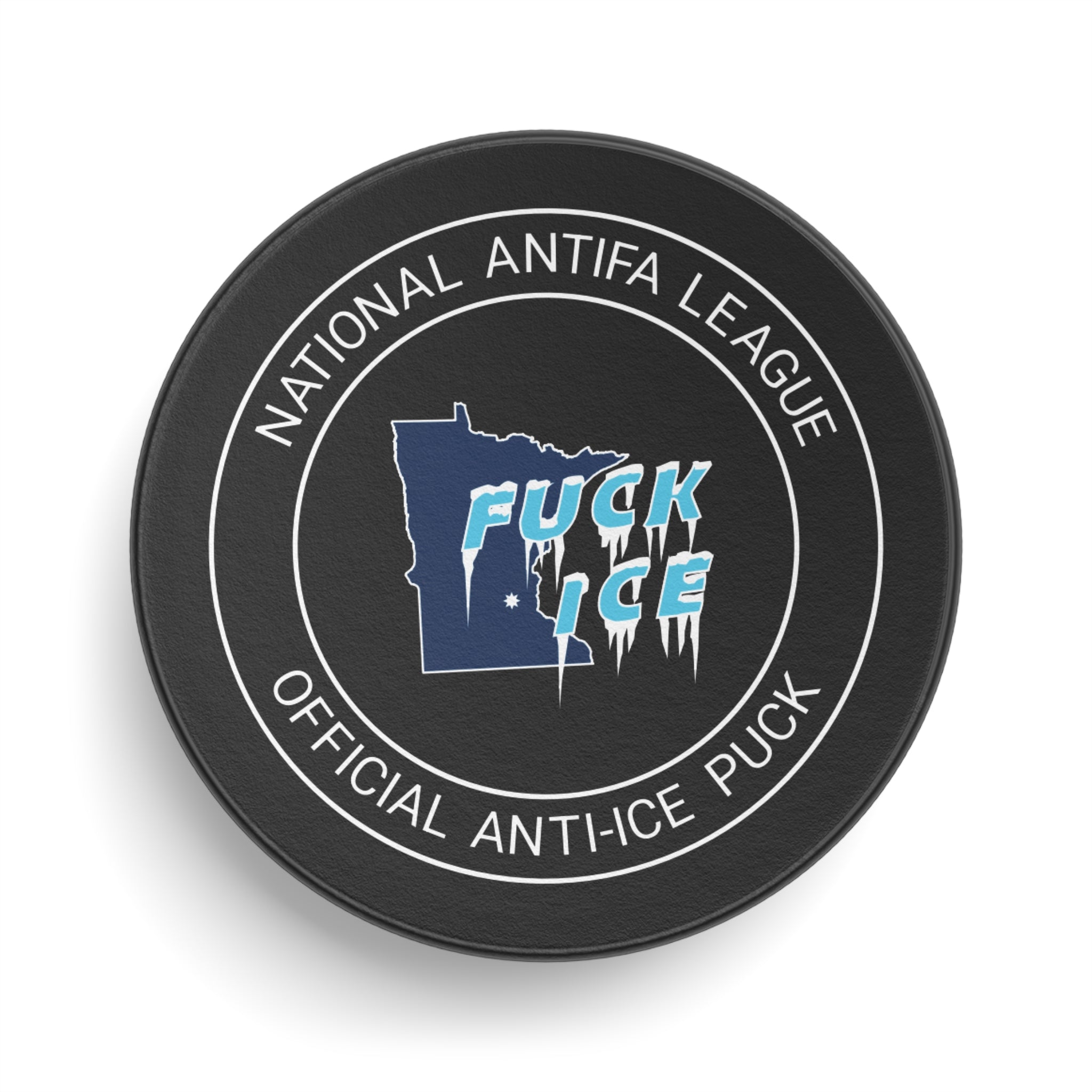 Minnesota FUCK ICE Hockey Puck