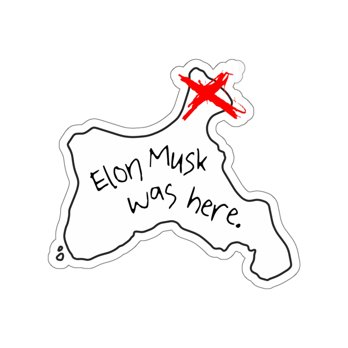 Elon Musk Was Here Epstein Island Die-Cut Sticker