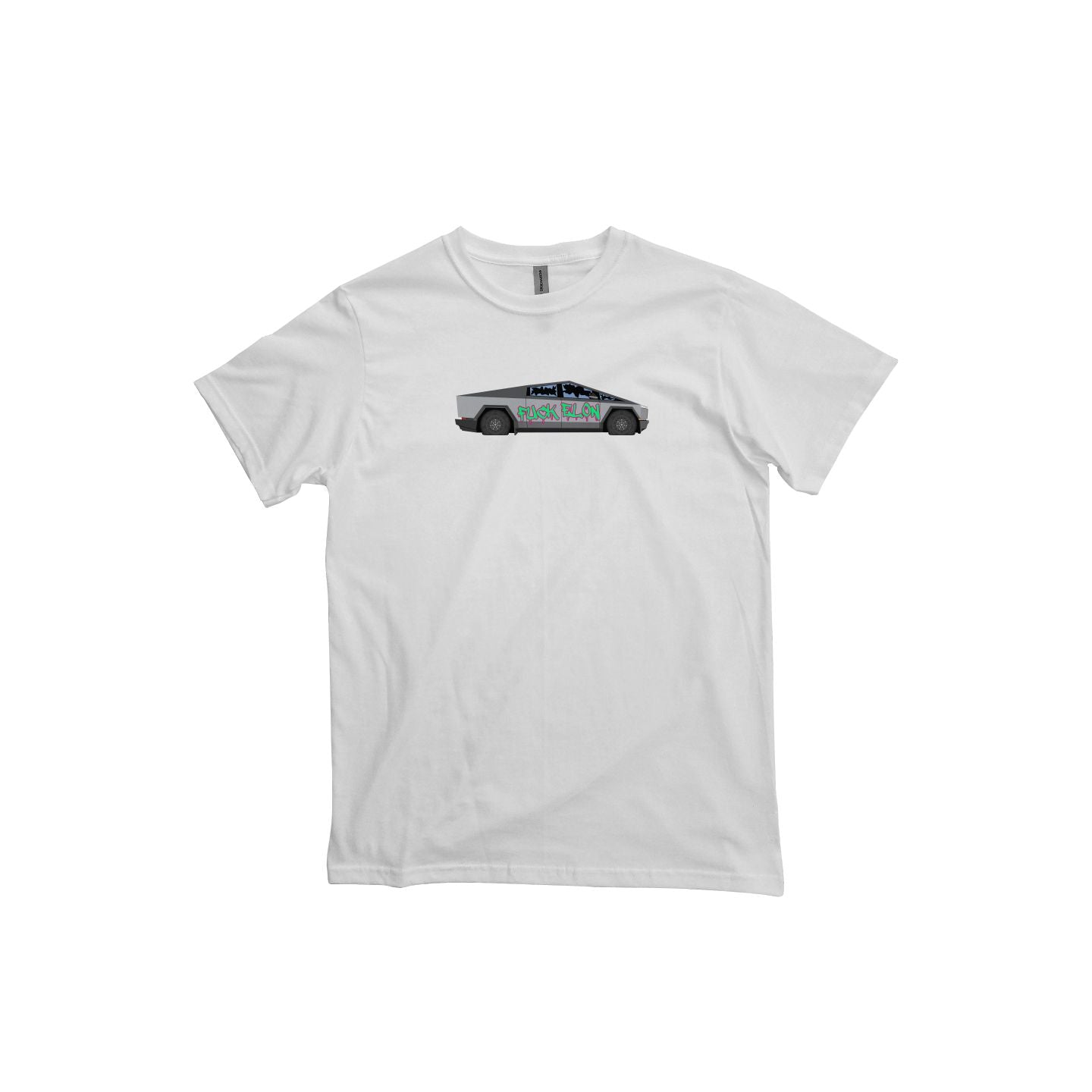 FUCK ELON Busted Cybertruck Organic Unisex Tee
