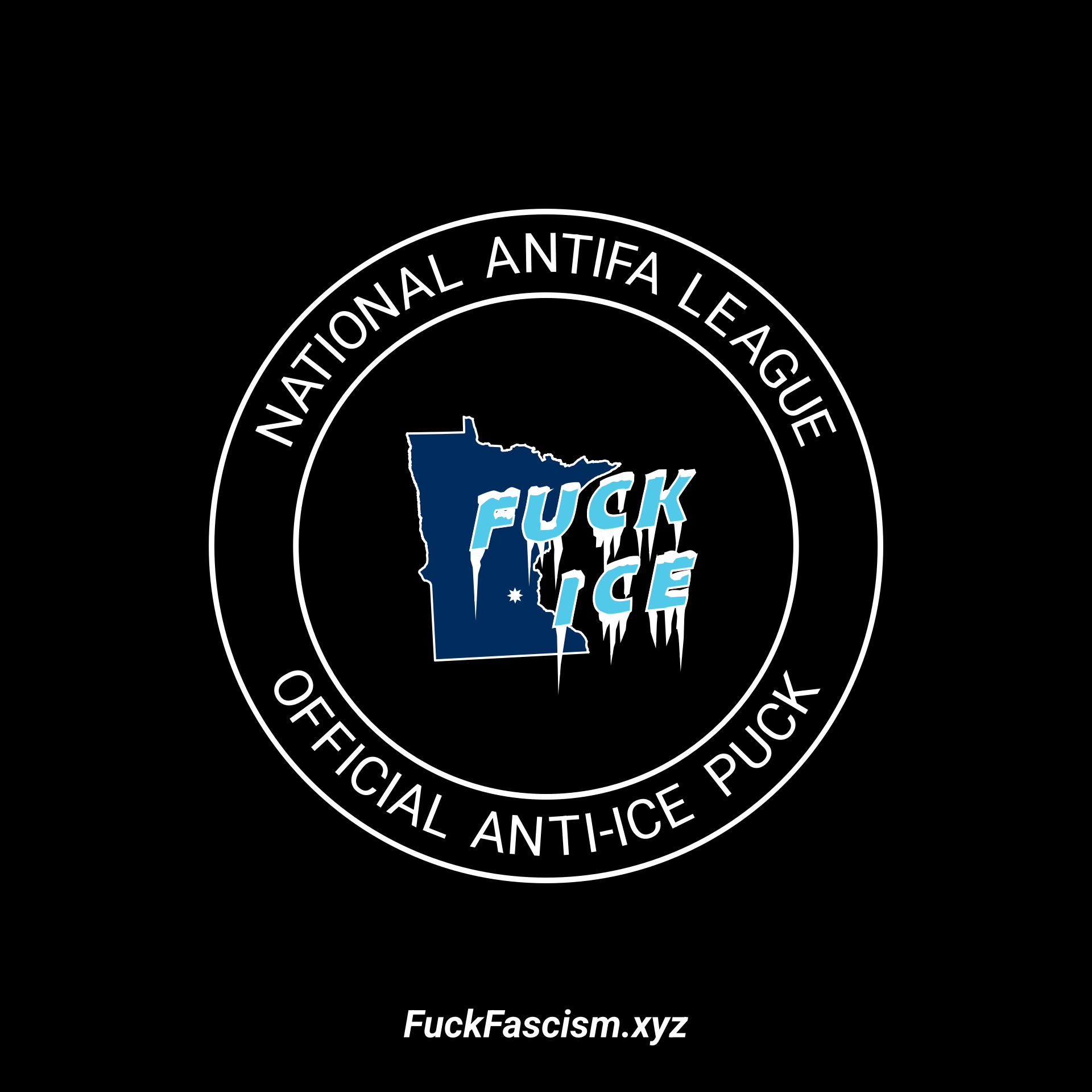 Minnesota FUCK ICE Hockey Puck