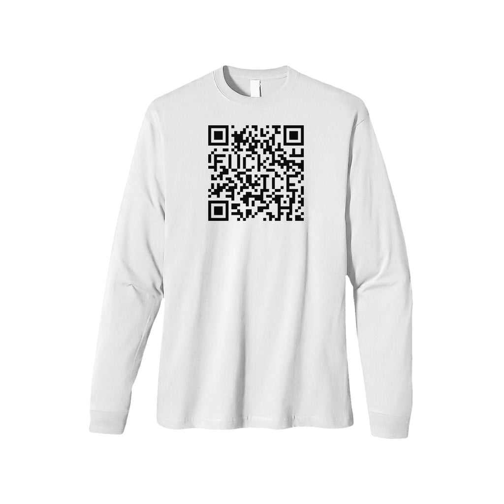 FUCK ICE QR Code Organic Unisex Long Sleeve