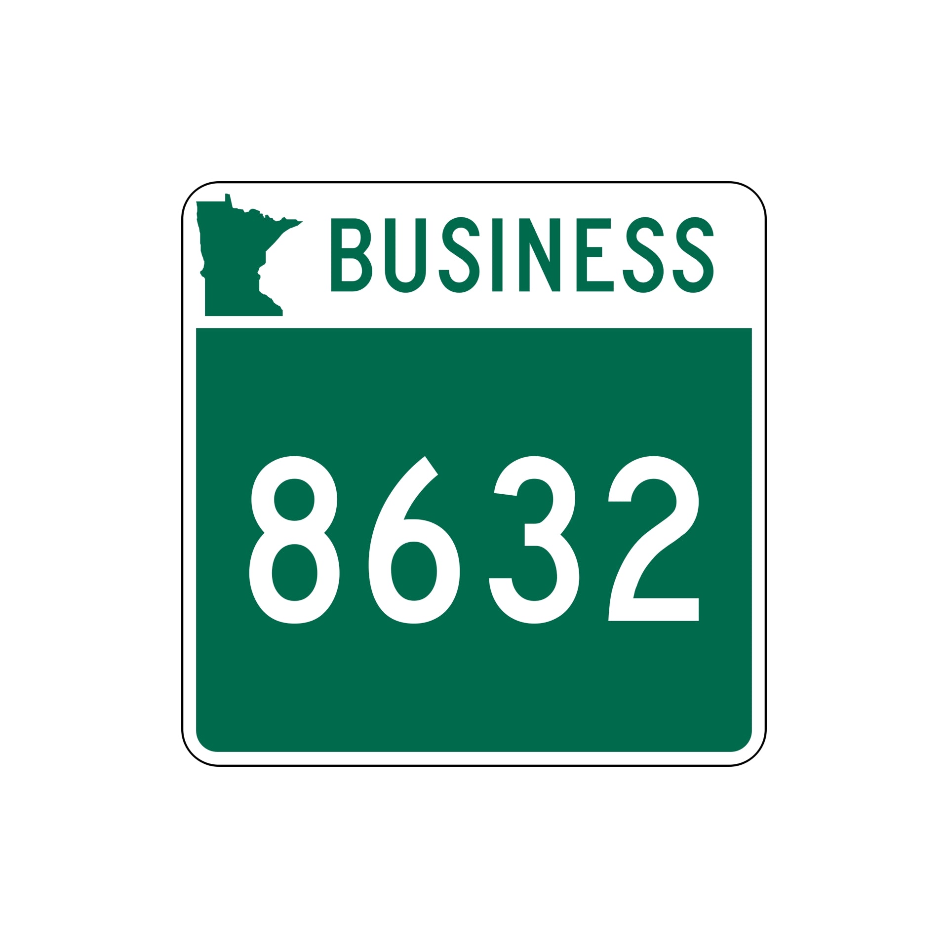 Minnesota State Highway Business Route 8632 Marker Sticker